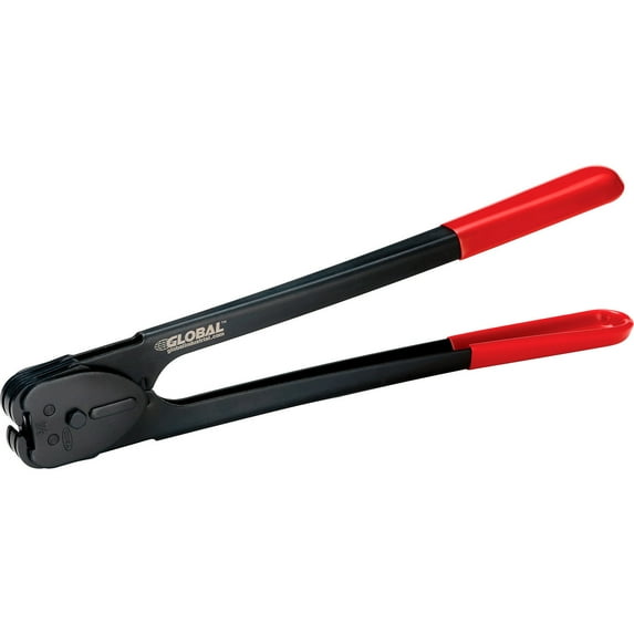 Global Industrial 412416 Crimper for 0.75 in. Steel Strapping - Black & Red