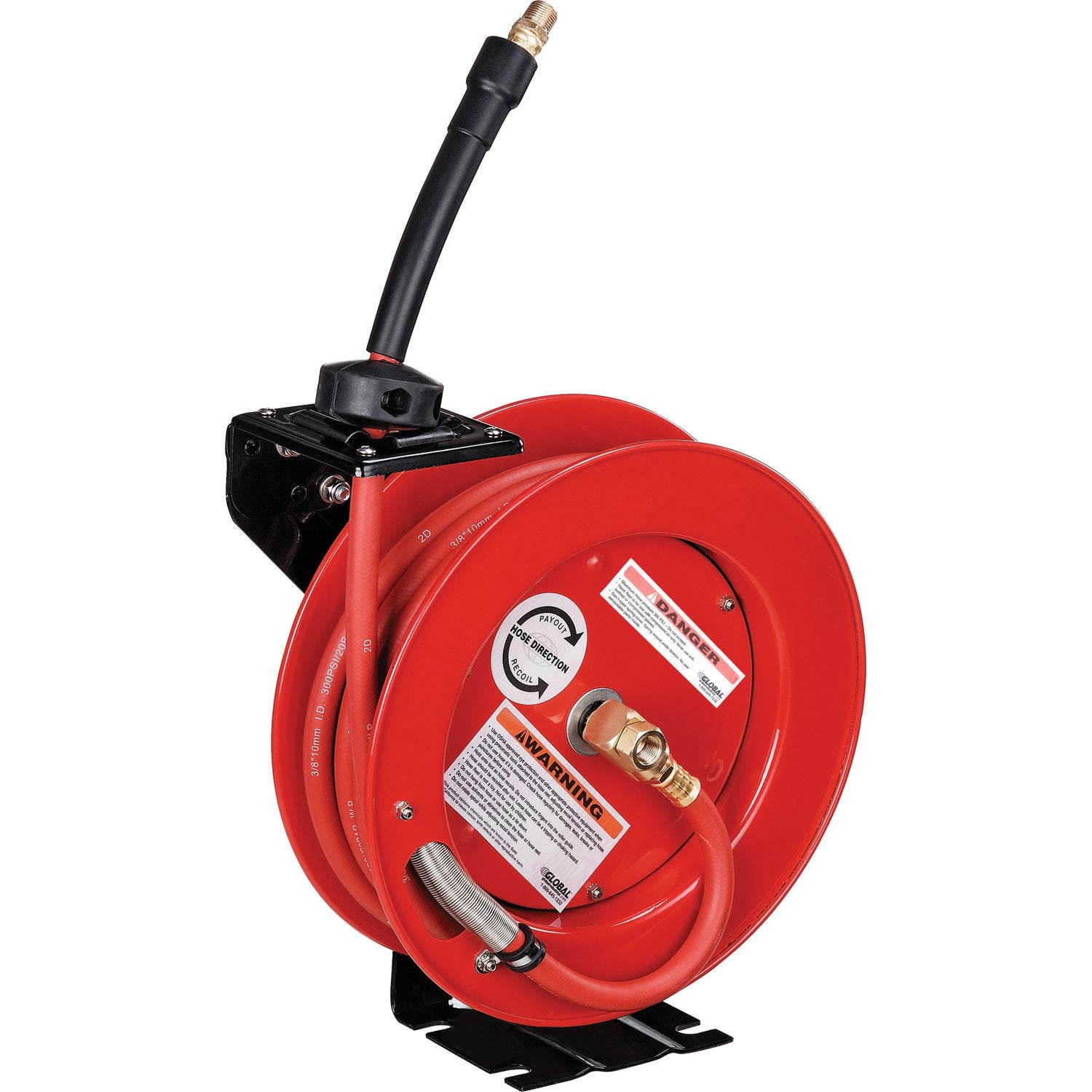 Industrial Grade Retractable Reel, 3/8"x 25' Hose, 300 PSI