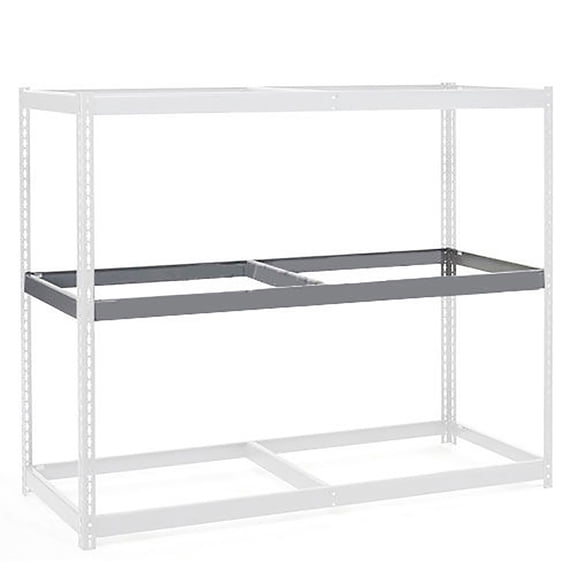 Global Industrial USBD3672N Double Rivet Additional Shelf - No Deck, Gray - 72 x 36 in.