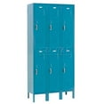 thumbnail image 1 of Double Tier Locker, 12x15x36, 6 Door, Unassembled, Blue, 1 of 5