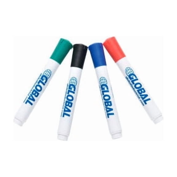 Global Industrial Dry Erase Markers Bullet Tip 4ct - Assorted Colors - Qty 5 Pac