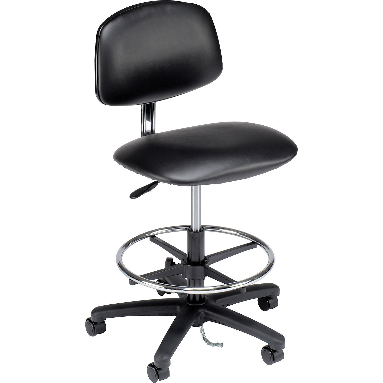 Global Industrial ESD Stool, Vinyl, Black, Armless, Mid Back - Walmart.com