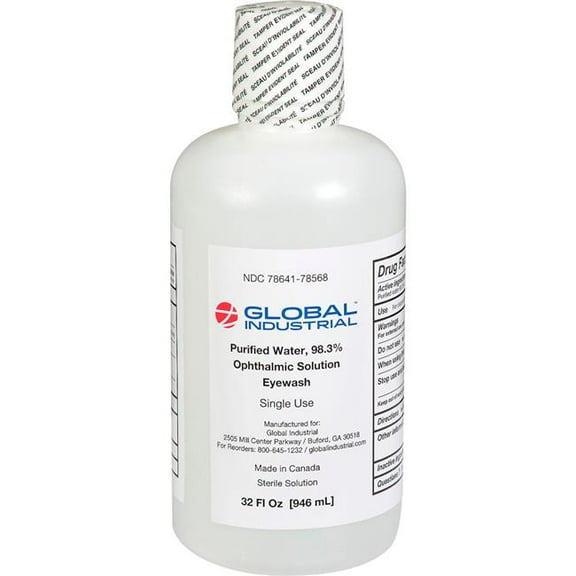 Global Industrial 708568 Emergency Eyewash - 32 oz 1 Bottle