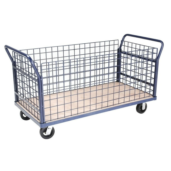 Euro Style Truck - 4 Wire Sides & Wood Deck, 60 x 30, 2000 Lb. Capacity