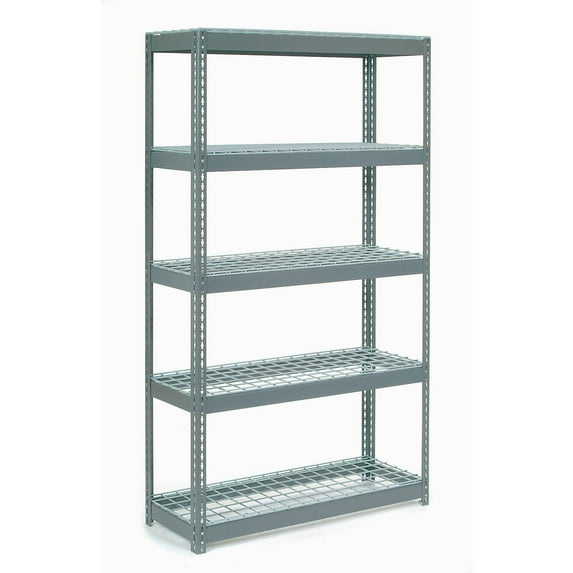 Global Industrial Extra Heavy Duty Shelving 48"W x 24"D x 60"H With 5 Shelves, Wire Deck, Gry