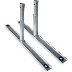 Global Industrial Flat Barrier Feet for Crowd Control Barrier Galvanized 2/Pack