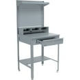 thumbnail image 1 of Global Industrial Flat Surfaced Shop Desk w/ Pegboard & Top Shelf 34-1/2""W x 30, 1 of 4