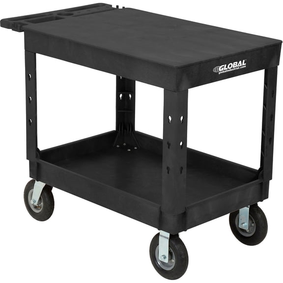 Global Industrial Flat Top Utility Cart w/2 Shelves 44""L x 25-1/2""W x 35-1/2""