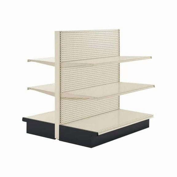 Global Industrial 243466 Gondola Shelving Double Sided Aisle Starter, 48 W x 35 D x 60 H in. - Beige