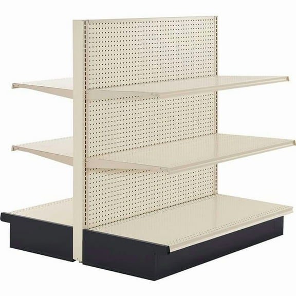 Global Industrial 243462 Gondola Shelving Double Sided Aisle Starter, 48 W x 47 D x 60 H in. - Beige