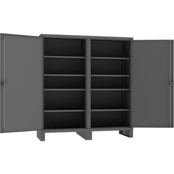 Global Industrial B2682425 Heavy Duty Double Shift Storage Cabinet, Gray - 12 Gauge - 72 x 24 x 78 in.