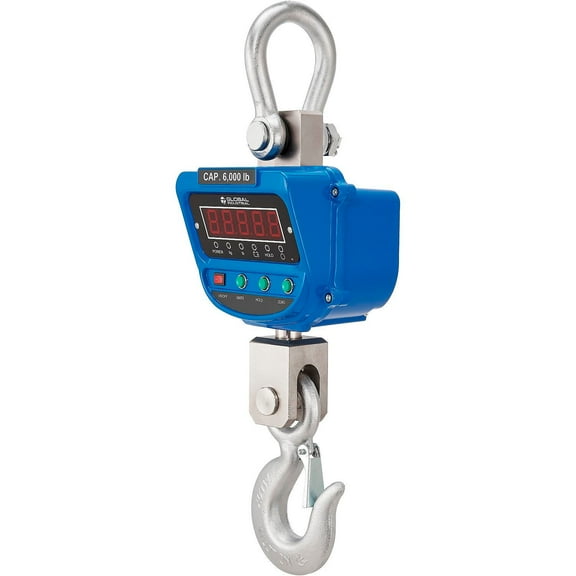 Global Industrial Heavy-Duty LED Digital Crane Scale w/ Remote 6000 lb x 1 lb