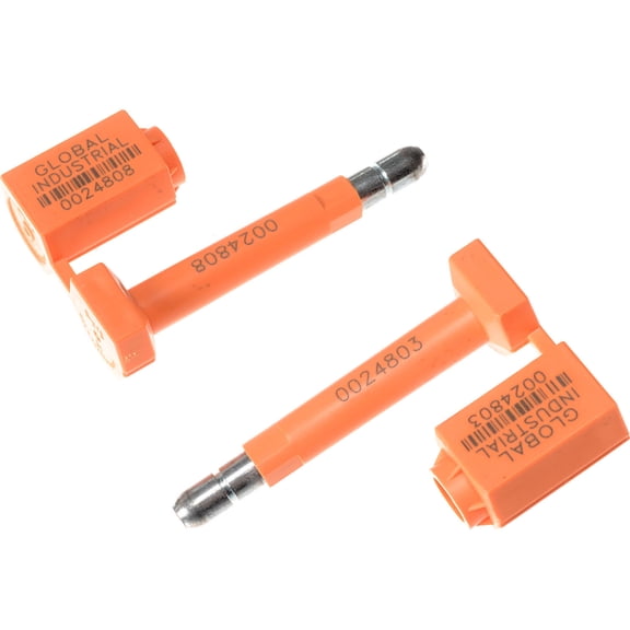 Global Industrial High Security Bolt Seal, Orange, 50/Pack