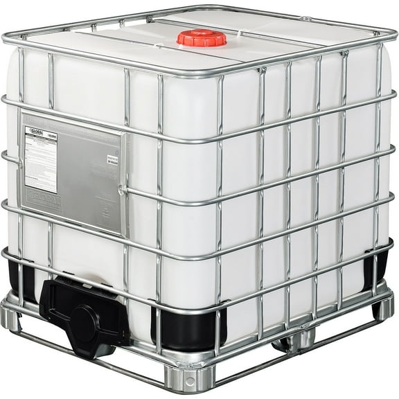 Global Industrial IBC Container 275 Gallon UN approved w/ Composite Metal Pallet Base