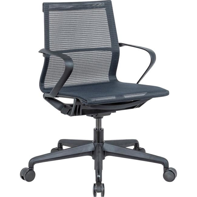 Black Mesh Mid-Back Task Chair with Fixed Arms