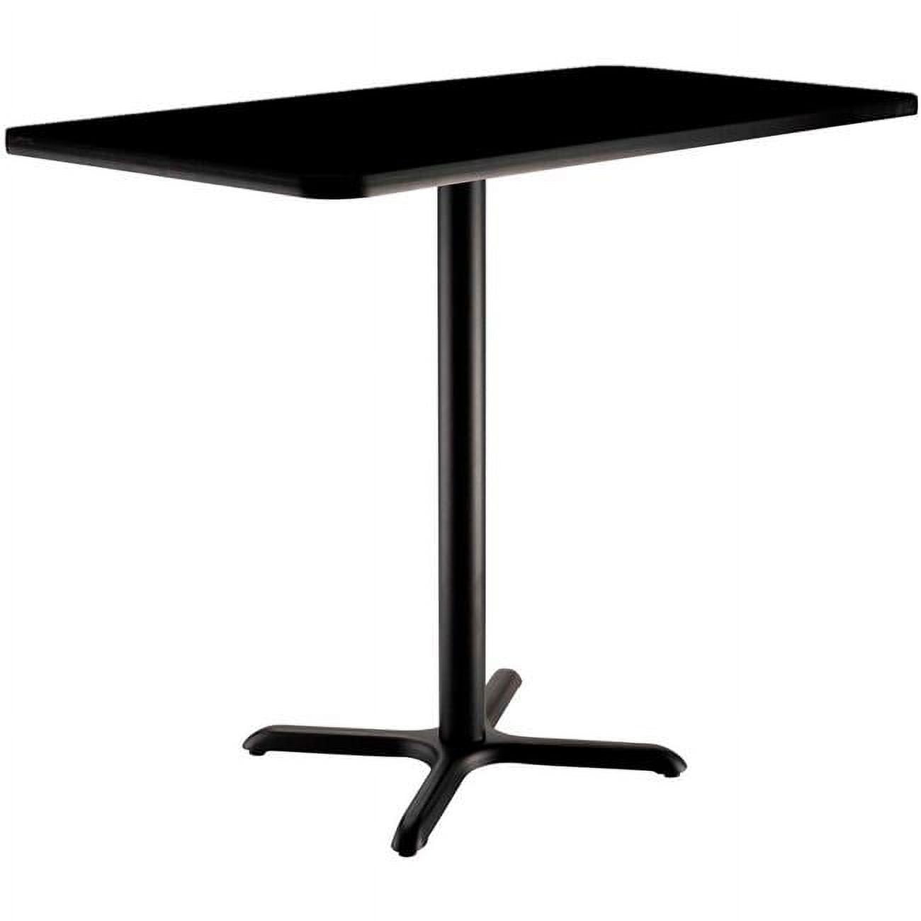 Black Steel Pedestal Bar Height Table with Laminate Top