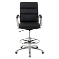 thumbnail image 1 of Global Industrial 695641BK-AM Interion protective Bonded Leather Modern Ribbed Executive Stool - Black, 1 of 1