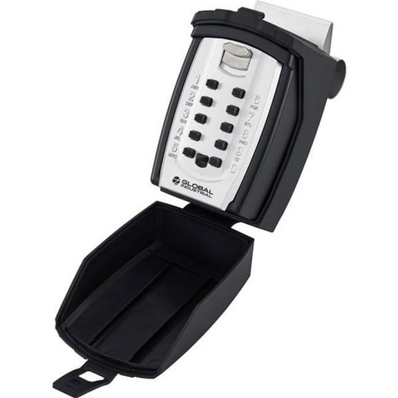 Global Industrial 641663 Key Storage Lock Box Car & Window Mount, Black