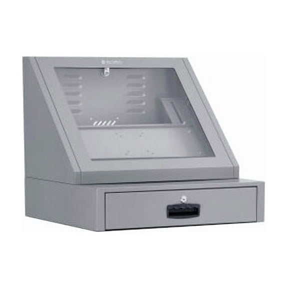 Global Industrial Countertop LCD Console Computer Cabinet Dark Gray