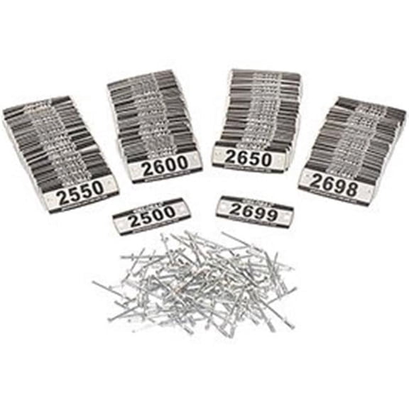 Global Industrial Locker Number Plate Kit Numbered 2500-2699 200/Pack