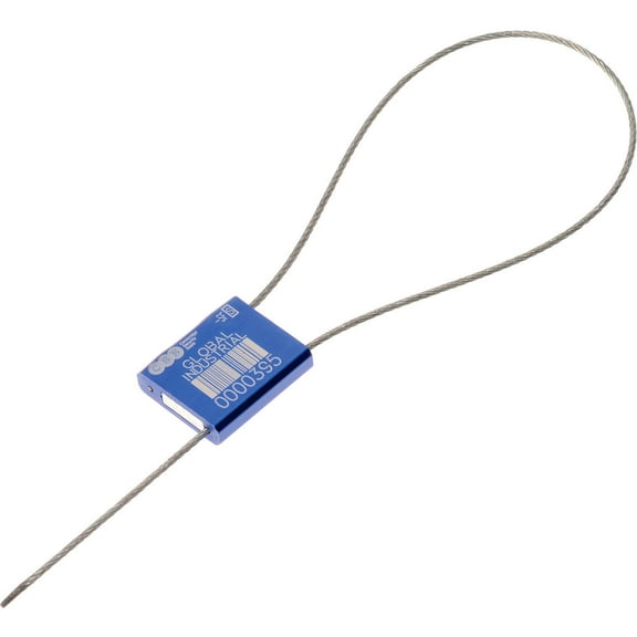 Global Industrial Metal Cable Seal, 1/16"x12"L, Blue, 50/Pack