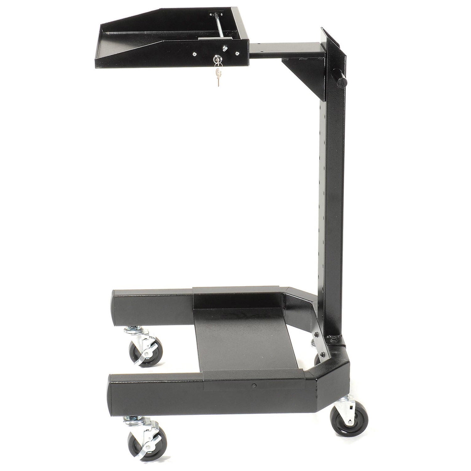 Black Heavy Duty Steel Mobile Laptop Cart with Locking Bar