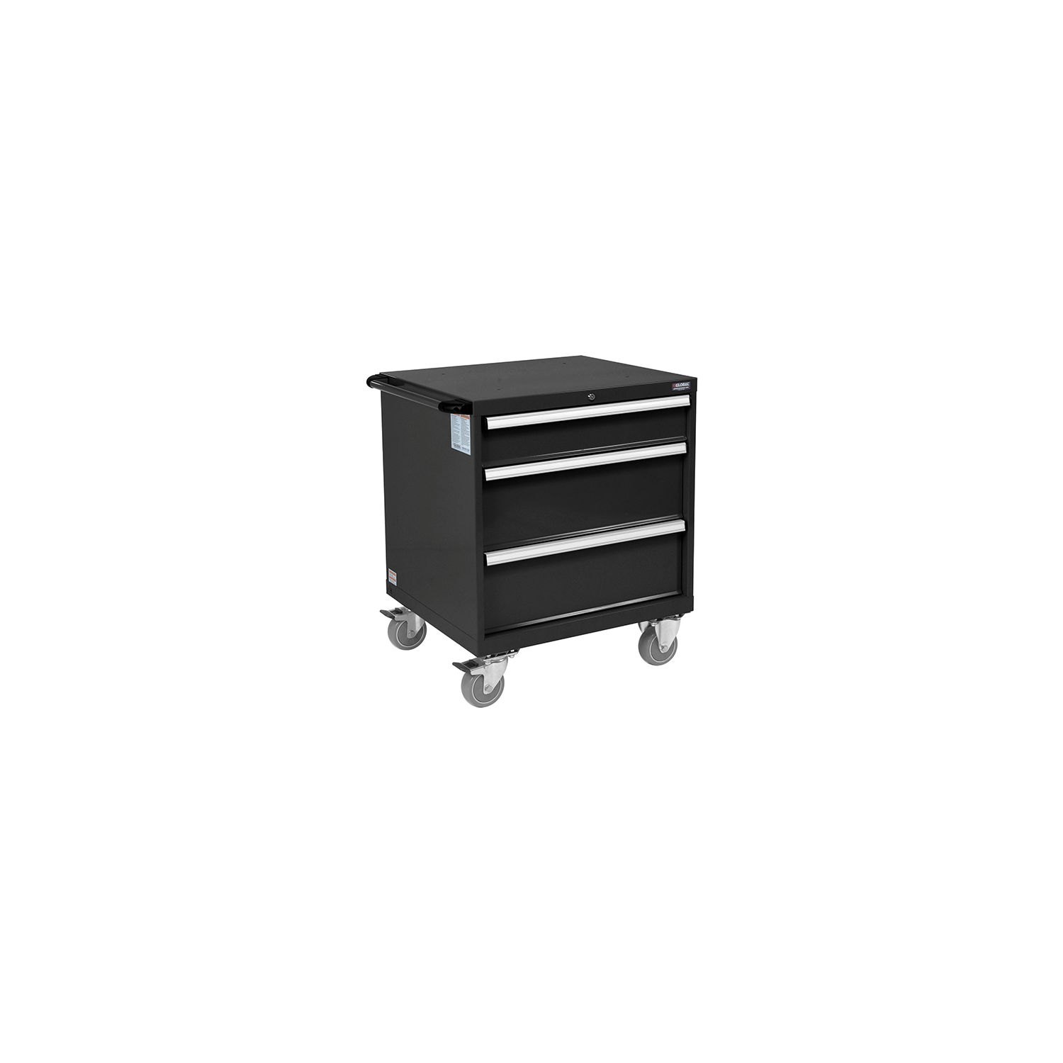 Global Industrial Mobile Modular Drawer Cabinet, 3 Drawers, w/Lock, 30 ...