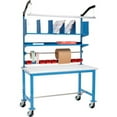 thumbnail image 1 of Global Industrial  Mobile Packing Workbench with Riser Kit - ESD Safety Edge - 60 x 36 in. - Blue, 1 of 1
