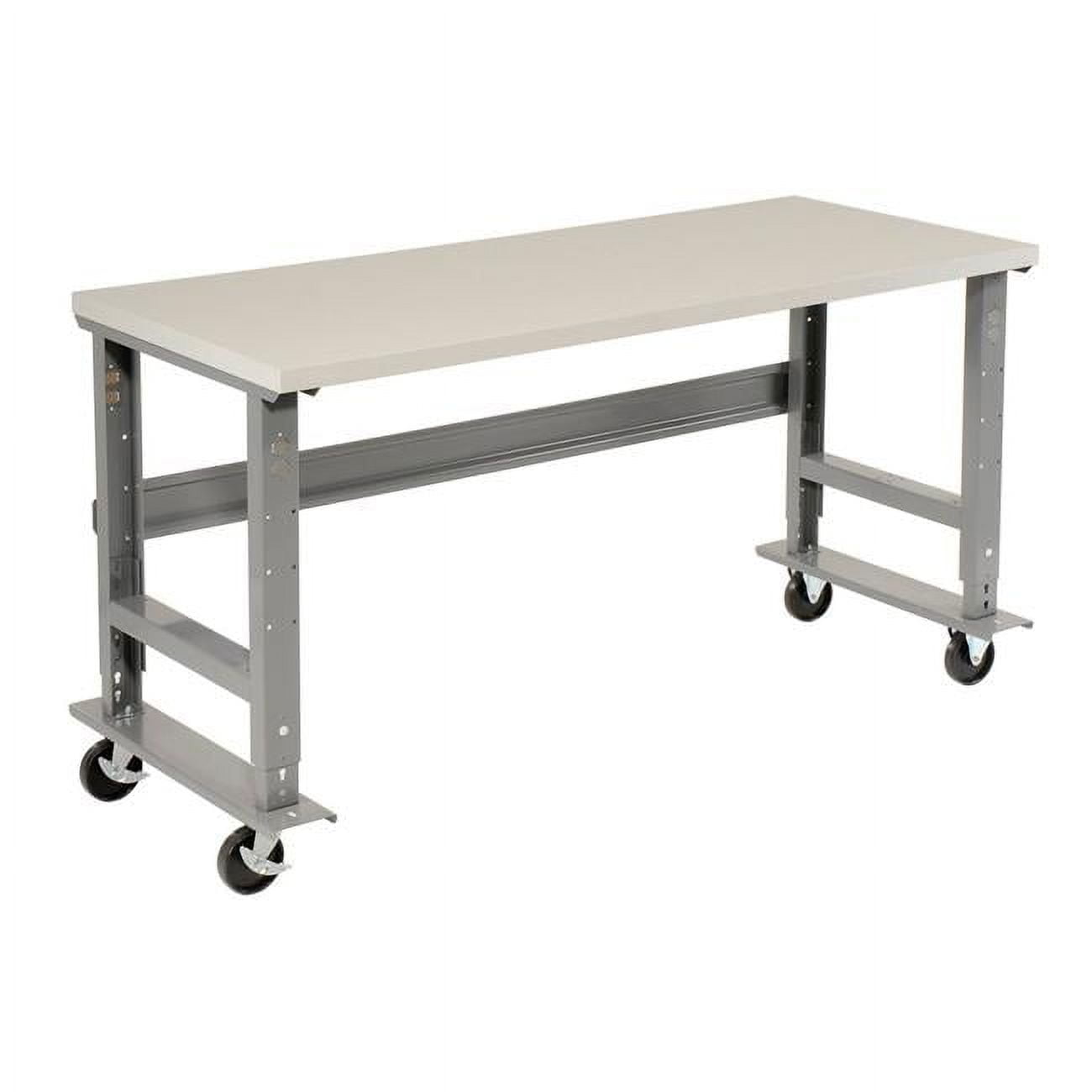 Global Industrial PT7236QAA Mobile Workbench Adjustable Height Laminate ...