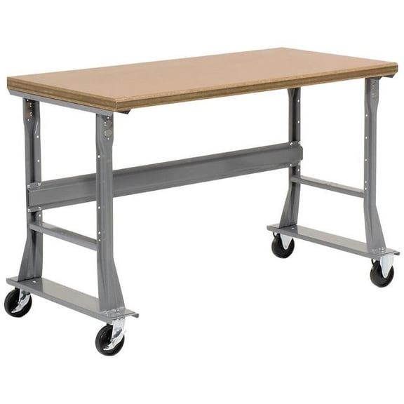Global Industrial SH6036QFA Mobile Workbench Flared Leg Shop Top Square Edge - 60 x 36 in. - Gray