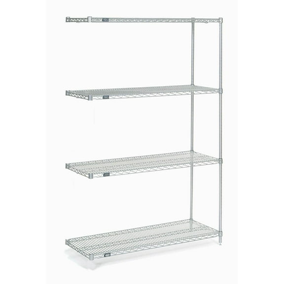Nexel Chrome Wire Shelving Add-On, 48"W X 24"D x 74"H