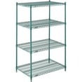 thumbnail image 1 of Nexel 4 Shelf Poly-Green Wire Shelving Unit Starter 36""W x 21""D x 63""H, 1 of 1