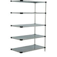 thumbnail image 1 of Nexel Galvanized Steel, 5 Tier, Solid Shelving Add-On Unit, 42"Wx18"Dx74"H, 1 of 5