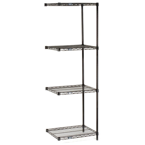 Global Industrial B970150 Nexel Black Epoxy Wire Shelving Add-On, 42 x 18 x 74 in.