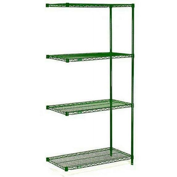 Global Industrial B1137255 Nexel Green Epoxy Wire Shelving Add-On, 42 x 24 x 63 in.