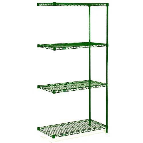 Global Industrial B1137268 Nexel Green Epoxy Wire Shelving Add-On, 54 x 18 x 86 in.
