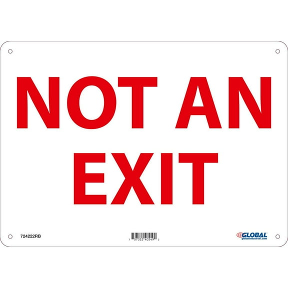 Global Industrial Not An Exit Sign, 14''W x 10''H , Rigid Plastic