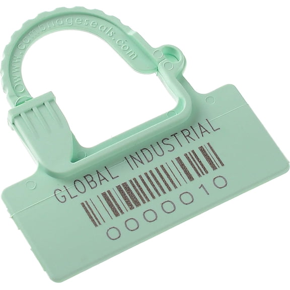 Global Industrial One Piece Padlock Seal, Pastel Green, 100/Pack