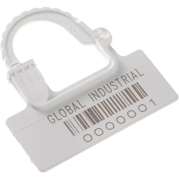 Global Industrial One Piece Padlock Seal, White, 100/Pack