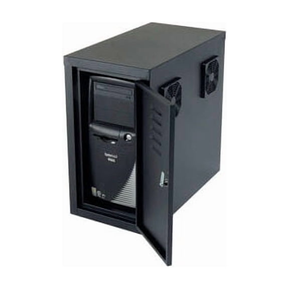 Global Industrial Orbit CPU Side Cabinet with Front/Rear Doors and 2 Exhaust Fan