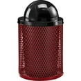 thumbnail image 1 of Global Industrial Outdoor Diamond Steel Trash Can With Dome Lid, 36 Gallon, Red, Unassembled, 1 of 7