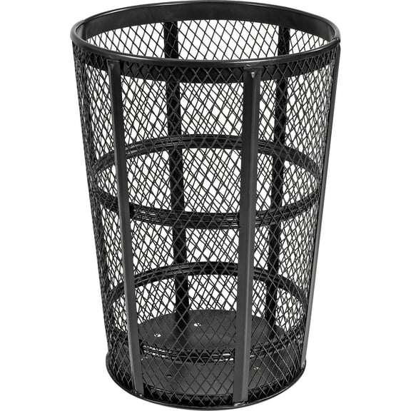 Global Industrial Outdoor Metal Trash Container Black, 48 Gallon