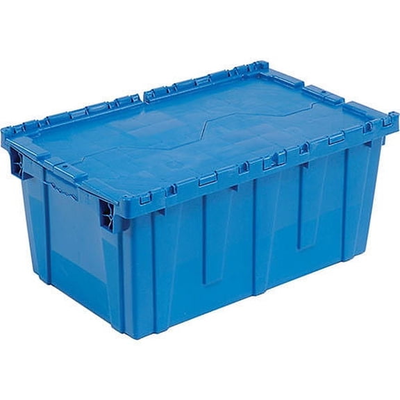 Global Industrial Plastic Attached Lid Shipping & Storage Container 25-1/4x16-1/