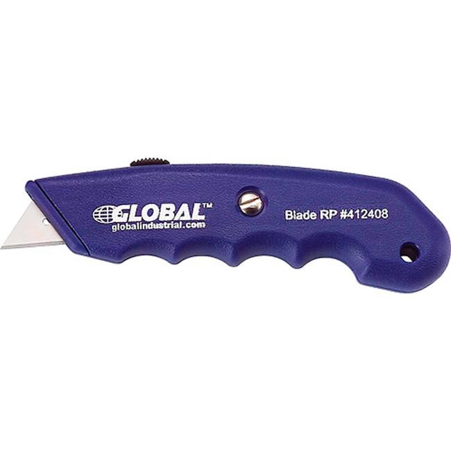Global Industrial 412405 Plastic Box Cutter, Blue - Case of 6