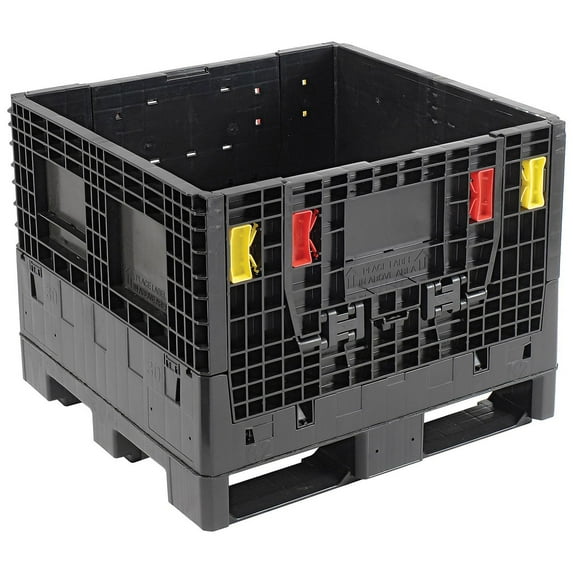 Global Industrial Plastic Folding Bulk Shipping Container, 32x30x25, 1800 lb. Capacity