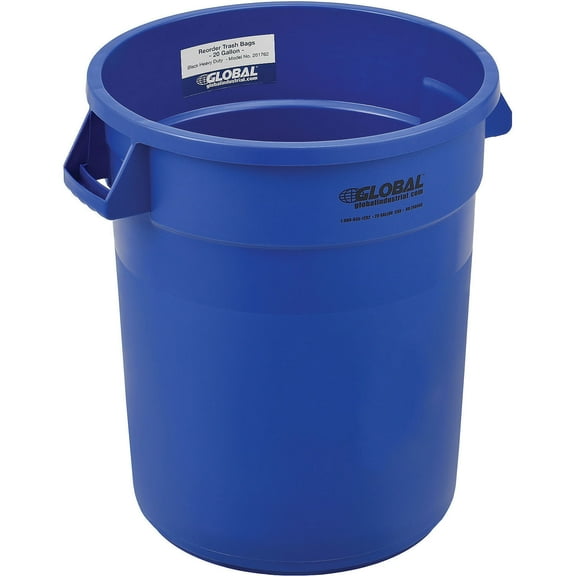 Global Industrial Plastic Trash Can - 20 Gallon Blue