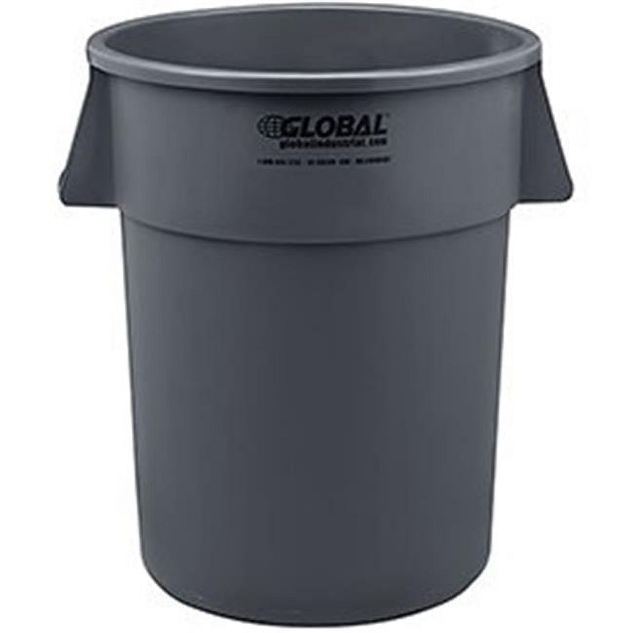 Gray 55 Gallon Durable Plastic Commercial Trash Container