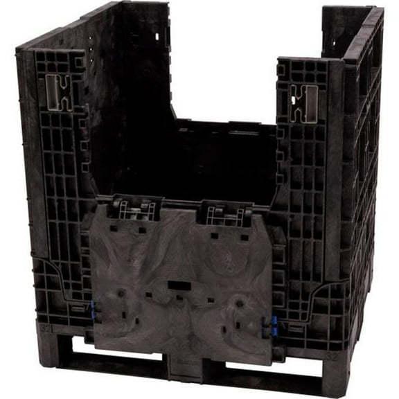 Global Industrial B3178584 Premium Collapsible Bulk Container, Black - 32 x 30 x 34 in. - 1800 lbs Capacity