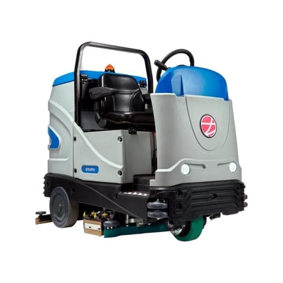 Global Industrial 641870 Recirculating Water Auto Ride-On Floor Scrubber, 34 in. Cleaning Path - Gray, Blue & Black