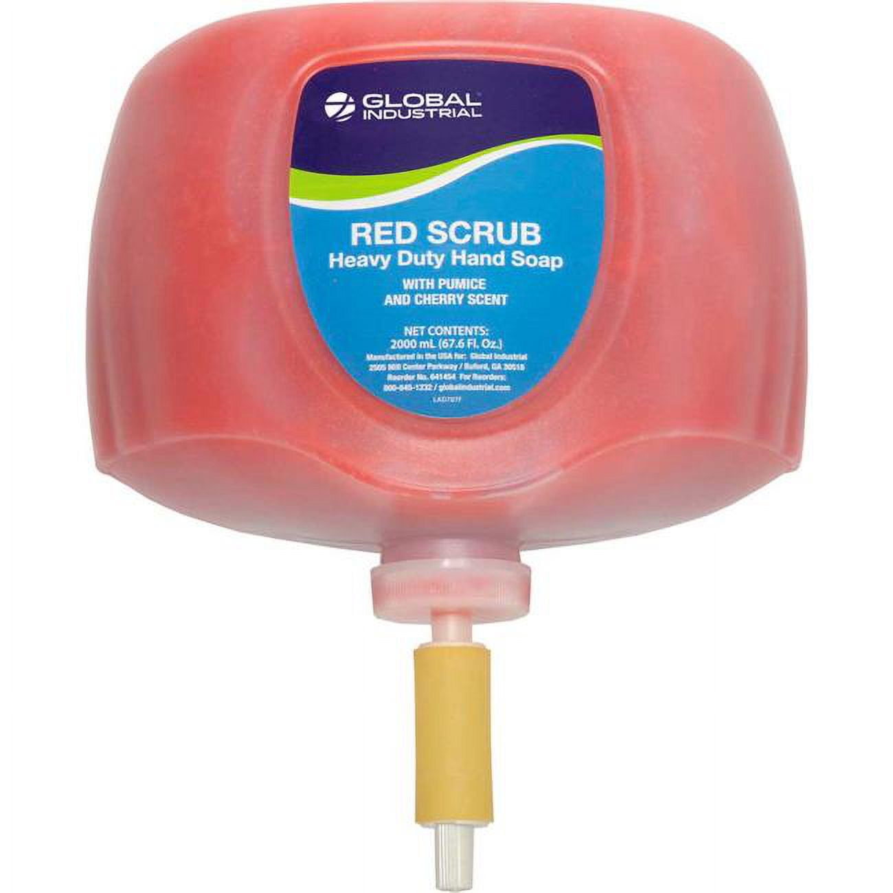 Global Industrial Red Scrub Heavy Duty Hand Cleaner, 2 Liter Refill